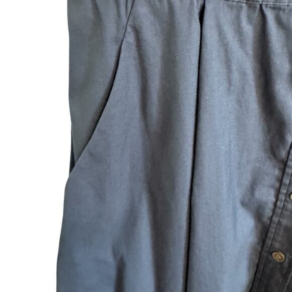 Theory Soreda Navy Sleeveless Button Down Pleated Shirt Dress - Picture 5 of 10